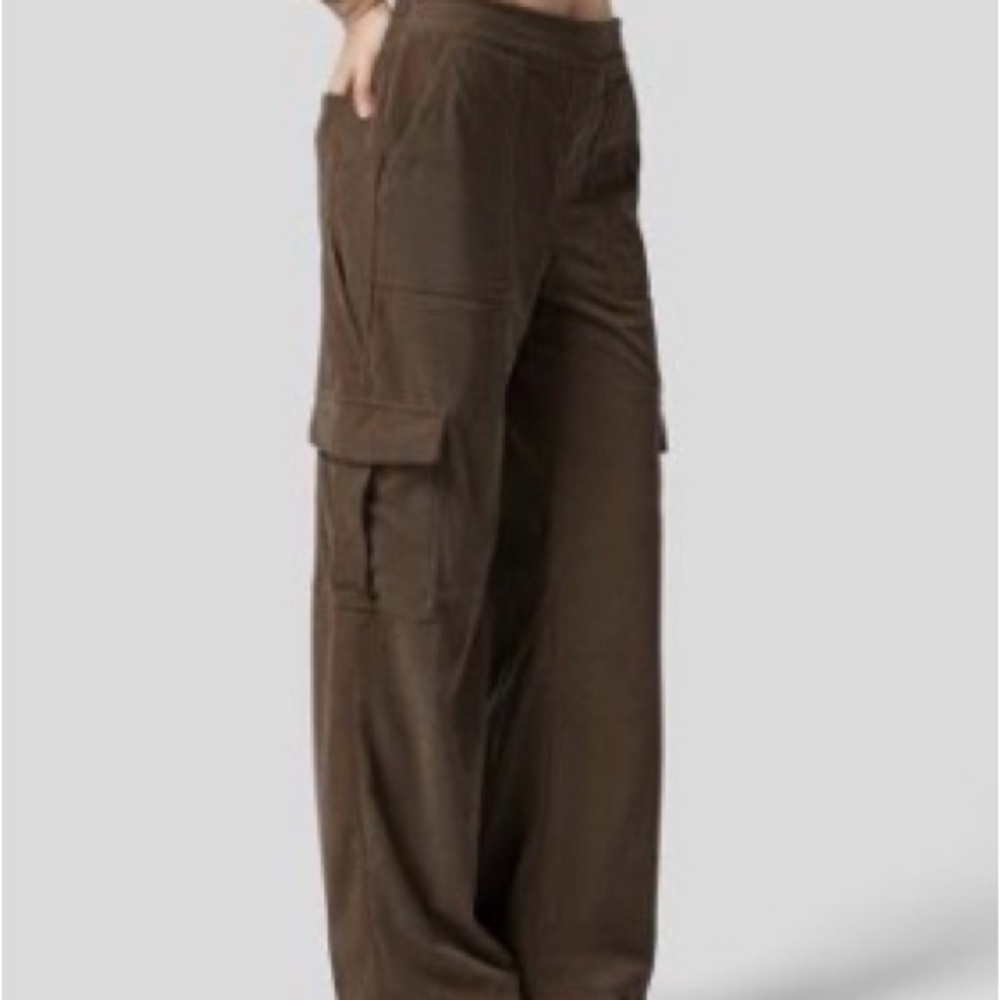 Mid Rise Pockets Straight Leg Corduroy Casual Cargo Pants